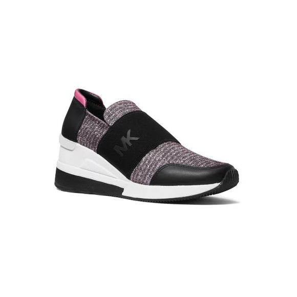 Michael Kors Women's Felix Signature Logo Bubble Trainer Sneakers Blue Size 7.5